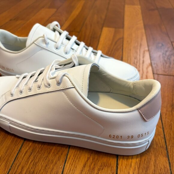 NWOT Woman by Common Project Sneakers Size 39 EU Italian-Made White Leather - Picture 2 of 7